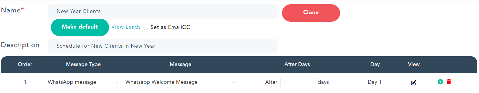 Whatsapp Message Sequence